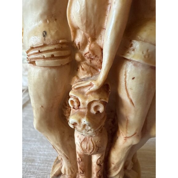 Vintage Resin Carved Vase – Exotic Temple Ladies Figurative Folk Art Decor - Picture 8 of 14